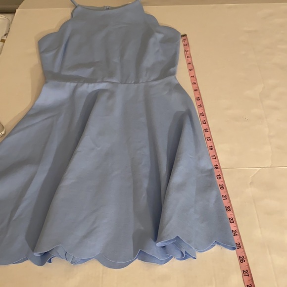 AQUA | Baby Blue Scalloped Hem Dress - Picture 10 of 10